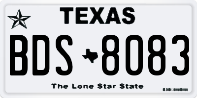 TX license plate BDS8083