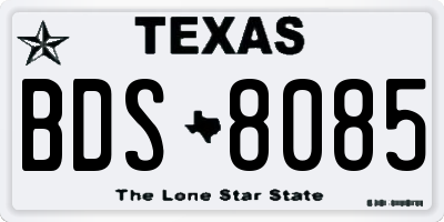 TX license plate BDS8085