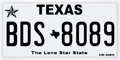 TX license plate BDS8089