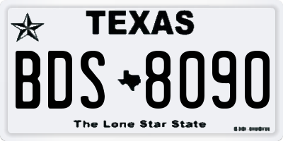 TX license plate BDS8090