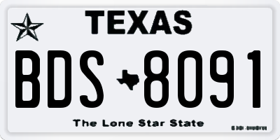 TX license plate BDS8091