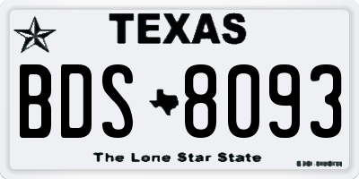 TX license plate BDS8093