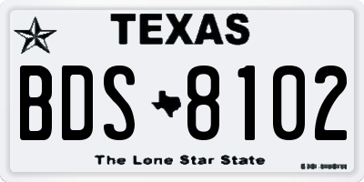 TX license plate BDS8102