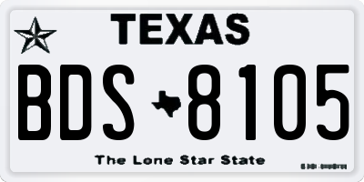 TX license plate BDS8105