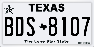 TX license plate BDS8107