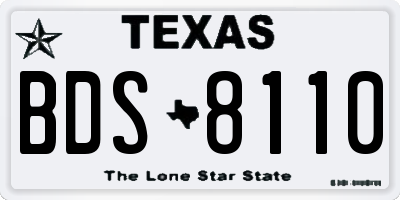 TX license plate BDS8110