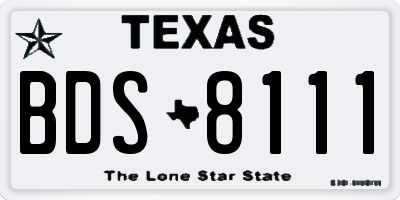 TX license plate BDS8111