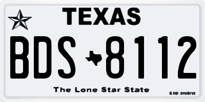 TX license plate BDS8112