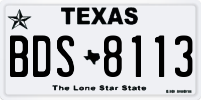 TX license plate BDS8113