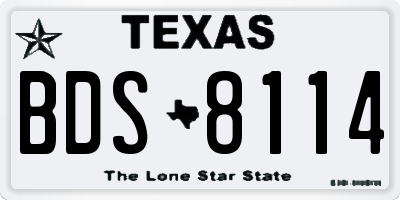 TX license plate BDS8114