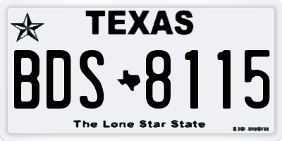 TX license plate BDS8115