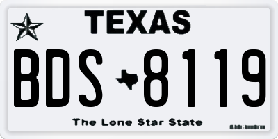 TX license plate BDS8119