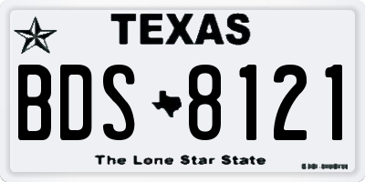 TX license plate BDS8121