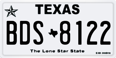 TX license plate BDS8122