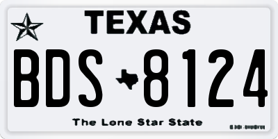 TX license plate BDS8124