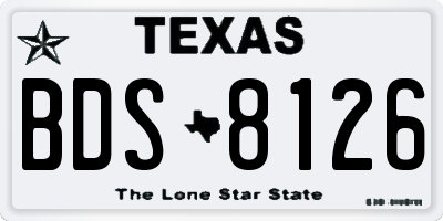 TX license plate BDS8126