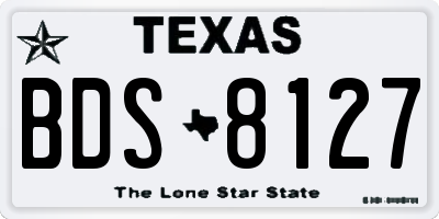 TX license plate BDS8127