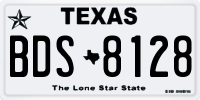 TX license plate BDS8128
