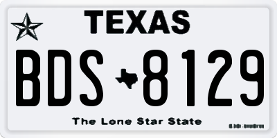 TX license plate BDS8129