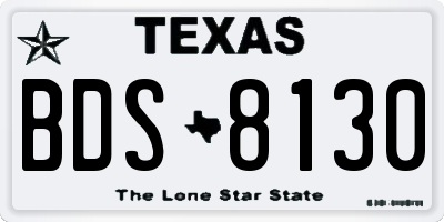 TX license plate BDS8130