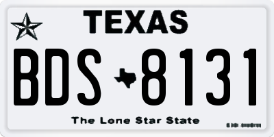 TX license plate BDS8131