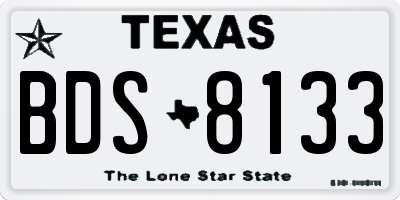 TX license plate BDS8133