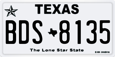 TX license plate BDS8135