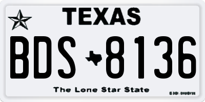 TX license plate BDS8136