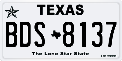 TX license plate BDS8137