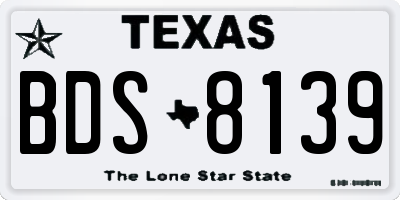 TX license plate BDS8139