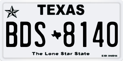 TX license plate BDS8140