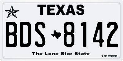 TX license plate BDS8142