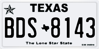 TX license plate BDS8143