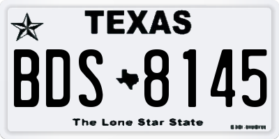 TX license plate BDS8145