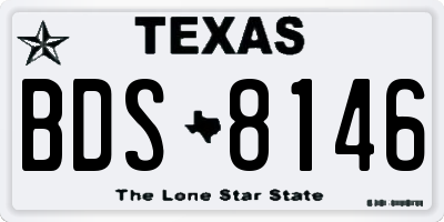 TX license plate BDS8146