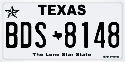TX license plate BDS8148
