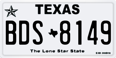 TX license plate BDS8149
