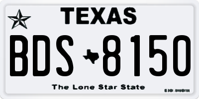 TX license plate BDS8150