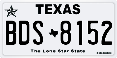TX license plate BDS8152