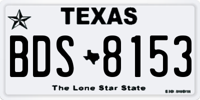 TX license plate BDS8153