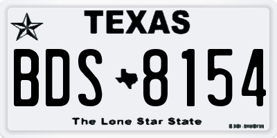 TX license plate BDS8154