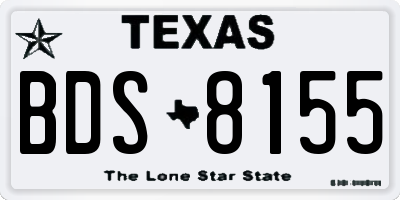 TX license plate BDS8155