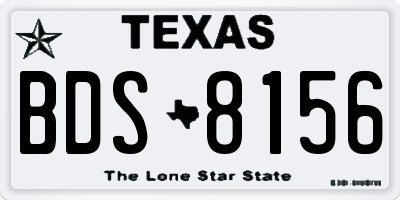TX license plate BDS8156