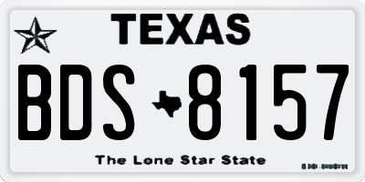 TX license plate BDS8157