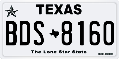 TX license plate BDS8160