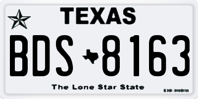 TX license plate BDS8163