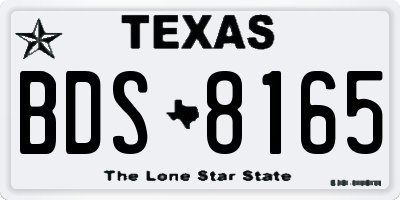 TX license plate BDS8165