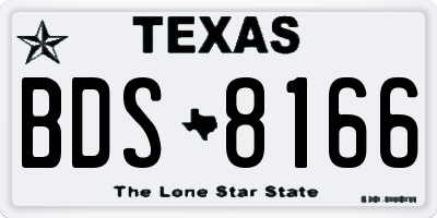 TX license plate BDS8166