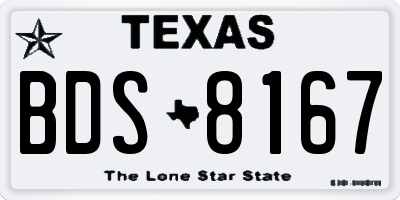 TX license plate BDS8167