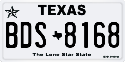 TX license plate BDS8168